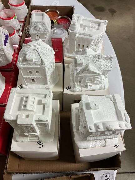 Christmas Unpainted Porcelain Houses (7)
