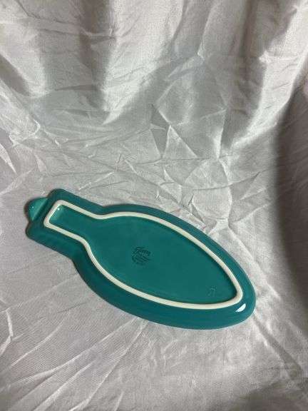 Vintage Fiesta Turquoise 1- Christmas 10" Light Bulb Plate, 1- 3 Ring Bowl 7.5", 2- 10" Plates