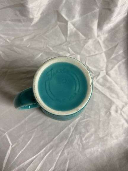 Vintage Fiesta Turquoise 3- 18oz Bistro Latte Mugs