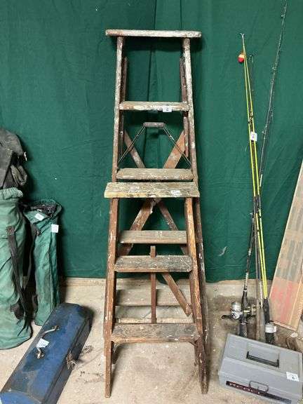 Vintage Folding Painters Stepladder 2 Steps and 4 Steps
