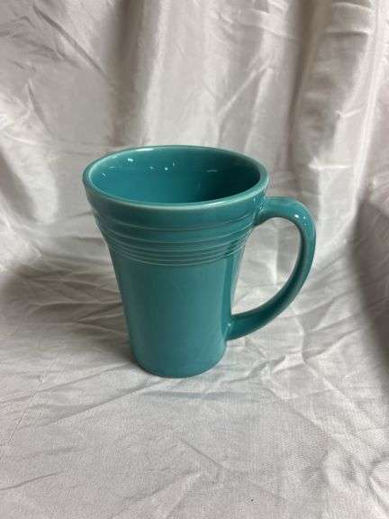 Vintage Fiesta Turquoise 3- 18oz Bistro Latte Mugs