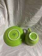Fiesta Lemongrass 3- Tea Cups and Saucers, 2- Bread Butte Plates 7"