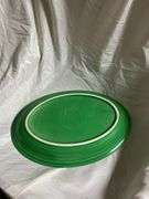 Fiesta Green 1- 13" Oval Platter, 1- Dancing Lady Trivet
