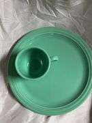 Fiesta Sea Mist 1- Ring Handle Mug, 1- Snack Plate with Tea Cup, 1- Oval Platter 13.5", 1- Sugar Dis
