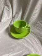 Fiesta Lemongrass 3- Tea Cups and Saucers, 2- Bread Butte Plates 7"