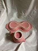 Vintage fiesta Rose Pink 1- salt & pepper shakers, 1- small disk pitcher, 1- cream and sugar saucer 