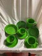 Fiesta Shamrock 3- Tea Cup and Saucer Plates, 2- Saucer Plates (color is slightly darker), 1- 18oz B