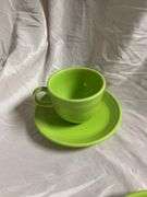 Fiesta Lemongrass 3- Tea Cups and Saucers, 2- Bread Butte Plates 7"