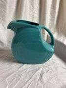 Vintage Fiesta Turquoise Disk Water Pitcher