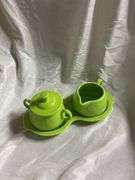 Fiesta Chartreuse 2- Ring Mugs, 1- Sugar Bowl and Creamer Set