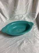 Vintage Fiesta Turquoise 1- Extra Large Butter Dish (No Cover), 1- Oval Individual Casserole Dish, 1