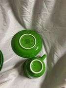 Fiesta Shamrock 3- Tea Cup and Saucer Plates, 2- Saucer Plates (color is slightly darker), 1- 18oz B