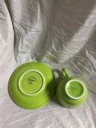 Fiesta Lemongrass 3- Tea Cups and Saucers, 2- Bread Butte Plates 7"
