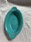 Vintage Fiesta Turquoise 1- Extra Large Butter Dish (No Cover), 1- Oval Individual Casserole Dish, 1