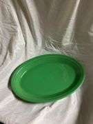 Fiesta Green 1- 13" Oval Platter, 1- Dancing Lady Trivet