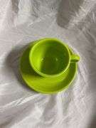 Vintage Fiesta Chartreuse 1- Tea Cup and Saucer Set, 1- Sauce Boat, 1- Mug, 1- Oval Platter 10"