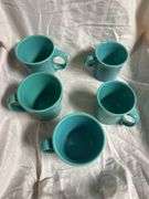 Vintage Fiesta Turquoise 3 - 15 oz Tapered Mugs, 1- Ring Handle, 1- Java Mug