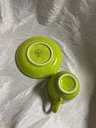 Vintage Fiesta Chartreuse 1- Tea Cup and Saucer Set, 1- Sauce Boat, 1- Mug, 1- Oval Platter 10"