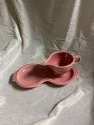 Vintage fiesta Rose Pink 1- salt & pepper shakers, 1- small disk pitcher, 1- cream and sugar saucer 