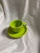 Vintage Fiesta Chartreuse 1- Tea Cup and Saucer Set, 1- Sauce Boat, 1- Mug, 1- Oval Platter 10"