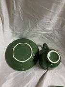 Fiesta Sage 4- Tea Cup and Saucer Sets and 2- Fruit/Dessert (Sauce) Bowls