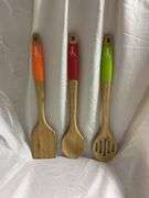 Set of 3 Bamboo and Silicone Utensils
