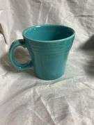 Vintage Fiesta Turquoise 3 - 15 oz Tapered Mugs, 1- Ring Handle, 1- Java Mug