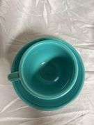 Vintage Fiesta Turquoise 2- Cereal Bowls 6 7/8", 1- Plate 7", 1- Tea Cup and Saucer