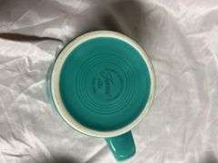 Vintage Fiesta Turquoise 3 - 15 oz Tapered Mugs, 1- Ring Handle, 1- Java Mug