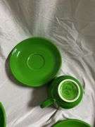 Fiesta Shamrock 3- Tea Cup and Saucer Plates, 2- Saucer Plates (color is slightly darker), 1- 18oz B