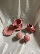 Vintage fiesta Rose Pink 1- salt & pepper shakers, 1- small disk pitcher, 1- cream and sugar saucer 