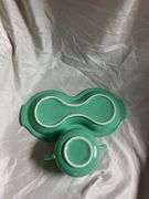 Fiesta Sea Mist 1- Ring Handle Mug, 1- Snack Plate with Tea Cup, 1- Oval Platter 13.5", 1- Sugar Dis
