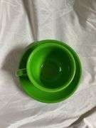 Fiesta Shamrock 3- Tea Cup and Saucer Plates, 2- Saucer Plates (color is slightly darker), 1- 18oz B