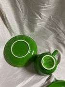 Fiesta Shamrock 3- Tea Cup and Saucer Plates, 2- Saucer Plates (color is slightly darker), 1- 18oz B