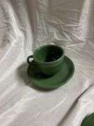 Fiesta Sage 4- Tea Cup and Saucer Sets and 2- Fruit/Dessert (Sauce) Bowls