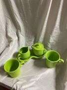 Fiesta Chartreuse 2- Ring Mugs, 1- Sugar Bowl and Creamer Set