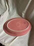 Vintage fiesta Rose Pink 1- 13 1/2in oval serving platter, 1- 12in round serving platter