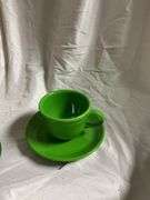 Fiesta Shamrock 3- Tea Cup and Saucer Plates, 2- Saucer Plates (color is slightly darker), 1- 18oz B