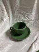 Fiesta Sage 4- Tea Cup and Saucer Sets and 2- Fruit/Dessert (Sauce) Bowls
