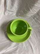 Fiesta Lemongrass 3- Tea Cups and Saucers, 2- Bread Butte Plates 7"