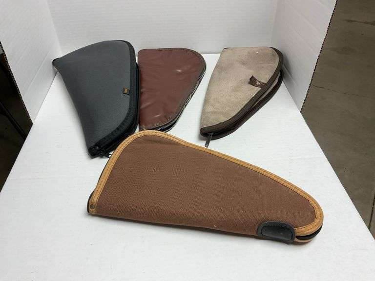 4 zippered soft pistol cases approx. 14"