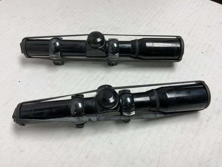 2 Burris 1X pistol scopes with rings and covers
