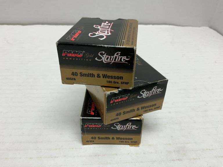 3 boxes of PMC Starfire 40 S&W ammo, 180 gr,