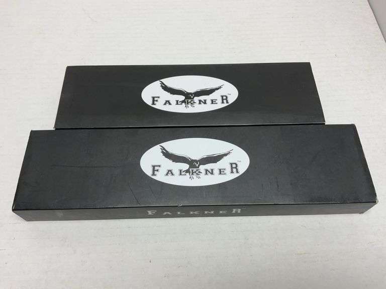 2 Falkner knives with boxes, Wild West Bowie knives