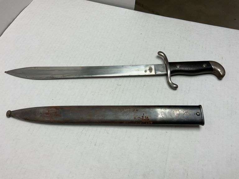 1909 Argentine Mauser Bolo style bayonet with metal sheath