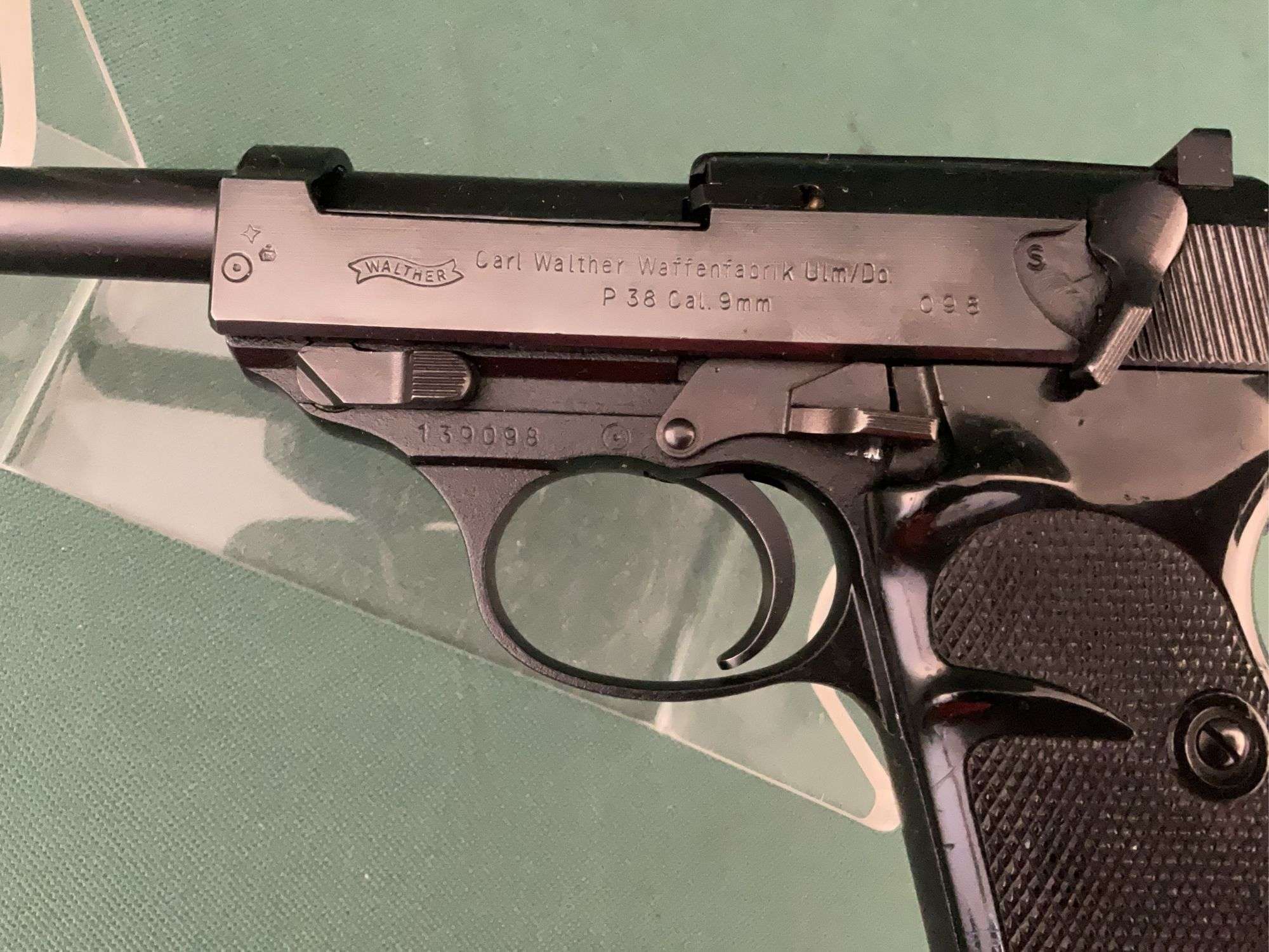 Carl Walther Waffenfabrik Ulm/Do P38 9mm pistol, sn 139098