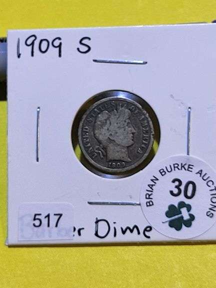 1909 S Barber Dime G