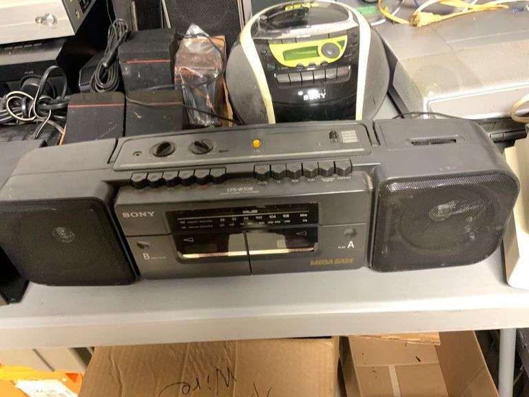 (2)Sony Boombox, One w/ dual Cassette, One with CD player,