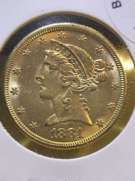 1881 $5 Gold Unc