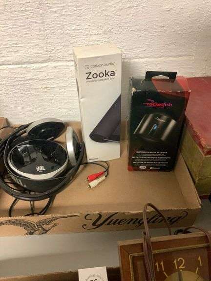 New Zooka Sound Bar, New Rocketfish Bluetooth Music Receiver, Used JBL headphones-AS-IS